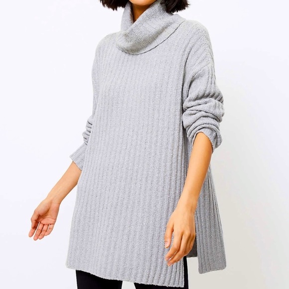 Lou & Grey Sweaters - Lou & Grey for Loft Ribbed Turtleneck Tunic Sweater